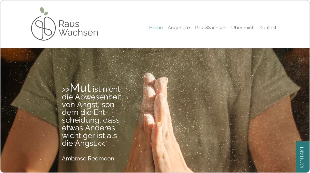 Startseite von RausWachsen, systemisches Coaching in Berlin an der Kletterwand